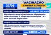 Pessoas de 45 anos ou mais com casos graves de hipertensão são público-alvo da vacinação contra a Covid-19 nesta quinta-feira (27) em São Sebastião
