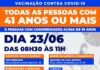 São Sebastião vacina contra Covid-19 população de 41 anos ou mais nesta quarta-feira (23)