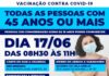 Covid-19: São Sebastião avança na campanha vacinando população de 45 anos ou mais nesta quinta-feira (17)