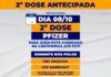 Imunizados com Pfizer e com segunda dose agendada até 3 de novembro terão vacinação antecipada para esta sexta-feira (8)