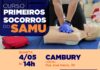 Curso de Primeiros Socorros do projeto SAMU Cidadão será ministrado em Cambury nesta quarta-feira (4)