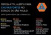 Defesa Civil Estadual alerta para chuvas fortes e contínuas