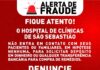 Prefeitura alerta população sobre golpe usando nome do Hospital de Clínicas de São Sebastião