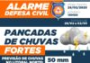 Defesa Civil de São Sebastião alerta para previsão de fortes chuvas de terça-feira (28) até quinta-feira (02)