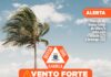 Defesa Civil emite alerta de vento forte no fim de semana