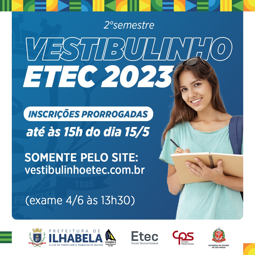 INSCRIÇÕES PRORROGADAS ATÉ SEGUNDA-FEIRA PARA O VESTIBULINHO DO