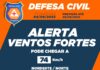Defesa Civil e Marinha alertam para ventos de 74 km/h nesta terça-feira