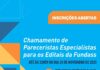 Abertas inscrições para o Chamamento de Pareceristas Especialistas para os editais da Fundass