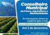 Conselho Municipal para o Desenvolvimento da Pesca, Agricultura e Abastecimento deu início para o credenciamento da sociedade Civil em participar das eleições de conselheiro