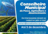 Conselho Municipal do Desenvolvimento da Pesca, Agricultura e Abastecimento abre inscrições para novos integrantes