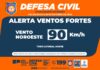Defesa Civil do Estado alerta para ventos de 90 km/h entre quinta e sexta no Litoral Norte