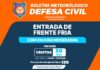 Defesa Civil de São Sebastião emite alerta para chegada de frente fria