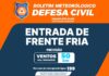 Defesa Civil alerta para chegada de frente fria e ventos de 50 km/h