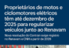 Proprietários de motos e ciclomotores elétricos têm até dezembro de 2025 para regularizar veículos junto ao Renavam