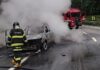 Incêndio em carro interdita trecho da Rodovia dos Tamoios na Serra Antiga, em Caraguatatuba