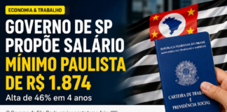 Salário mínimo paulista pode chegar a R$ 1.874 em 2026