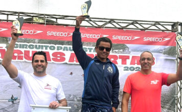 Atletas de São Sebastião sobem no pódio da 5ª etapa do Circuito Paulista de Águas Abertas 2026