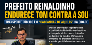 PREFEITO REINALDINHO ENDURECE TOM CONTRA A SOU E CHAMA TRANSPORTE PÚBLICO DE “CALCANHAR DE AQUILES” DE SÃO SEBASTIÃO