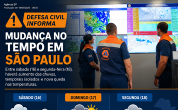 Defesa Civil de SP alerta para risco de temporais isolados e queda nas temperaturas até segunda-feira (18)
