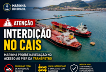 Marinha interdita cais de acesso ao píer da Transpetro e proíbe navegação em São Sebastião por questões de segurança