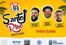Humoristas apresentam espetáculo Santo Riso em noite de muitas gargalhadas no Teatro Municipal