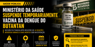 MINISTÉRIO DA SAÚDE SUSPENDE TEMPORARIAMENTE VACINA DA DENGUE DO BUTANTAN APÓS REGISTRO DE REAÇÕES GRAVES E DUAS MORTES SOB INVESTIGAÇÃO