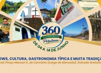 Festa dos 360 anos de Paraibuna começa nesta quinta-feira (04/06)