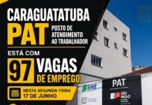 Caraguatatuba disponibiliza 97 vagas de emprego nesta segunda-feira