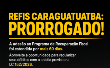 Adesão ao Refis da Prefeitura de Caraguatatuba será prorrogada por mais dois meses
