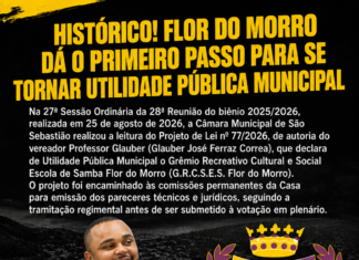 HISTÓRICO! FLOR DO MORRO DÁ O PRIMEIRO PASSO PARA SE TORNAR UTILIDADE PÚBLICA MUNICIPAL