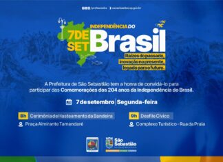 São Sebastião celebra 7 de Setembro com Cerimônia de Hasteamento e Desfile Cívico no Centro