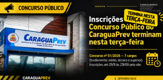Inscrições do Concurso Público do CaraguaPrev termina nesta terça-feira
