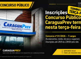 Inscrições do Concurso Público do CaraguaPrev termina nesta terça-feira