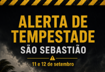 Atenção, São Sebastião: risco de tempestades entre sexta e sábado
