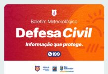 Defesa Civil monitora avanço da frente fria e previsão de chuvas e rajadas de vento no feriado